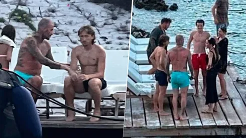 David Beckham y Luka Modric se juntaron en una playa de Croacia.