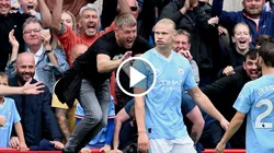 Hincha se colgó del cuello de Haaland y su reacción asombró a todos