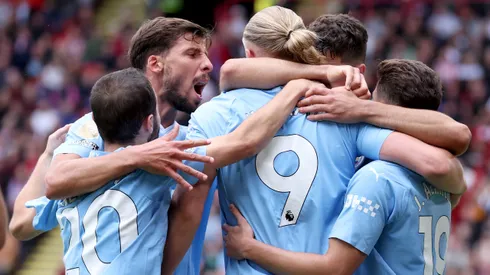 Manchester City venció a Sheffield United con goles de Erling Haaland y Rodrigo Hernández. Getty Images.