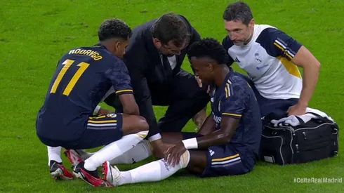 Vinícius tuvo que dejar el campo de Balaídos a los 18 minutos.