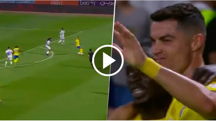 Taco de Cristiano y festejo con Mané para el gol de Al Nassr.