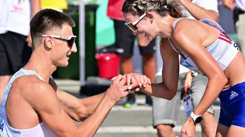 Propuesta mundialista: llegó primero, la espero en la meta y le pidió casamiento