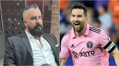 Álvaro Morales y Lionel Messi.