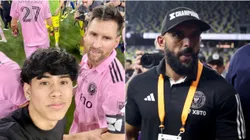 Lionel Messi y guardia de seguridad del Inter Miami.