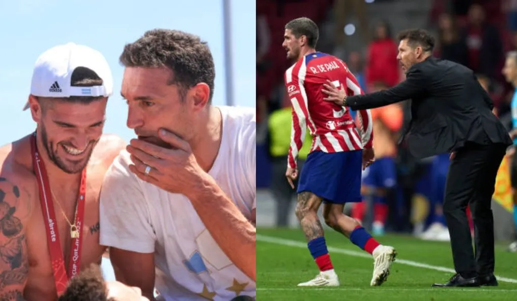 Rodrigo De Paul, Lionel Scaloni y Diego Simeone: Getty Images