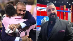 Lionel Messi, David Beckham y Álvaro Morales.