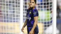 SEATTLE, WASHINGTON - NOVEMBER 01: Raul Ruidiaz #9 of Seattle Sounders reacts during the second half against the Los Angeles FC at Lumen Field on November 01, 2021 in Seattle, Washington. (Photo by Steph Chambers/Getty Images)
