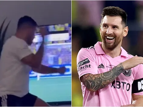 Video: Agüero no se contuvo y reaccionó al penal que le dio el título a Messi