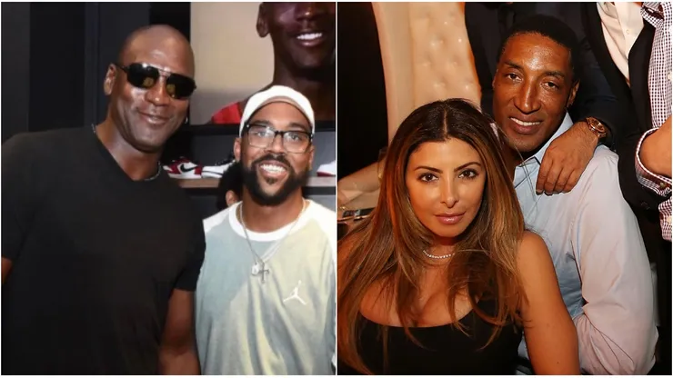 Michael, Marcus Jordan, Larsa y Scottie Pippen.