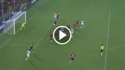 El ex Argentinos Juniors anotó con potente cabezazo.