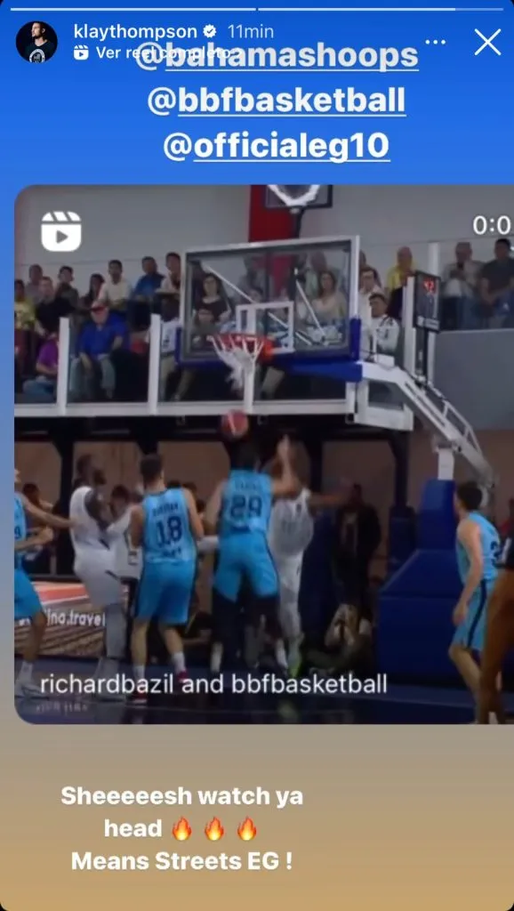 Mensaje de Thompson por volcada vs. Argentina (Foto: Instagrram / @klaythompson)