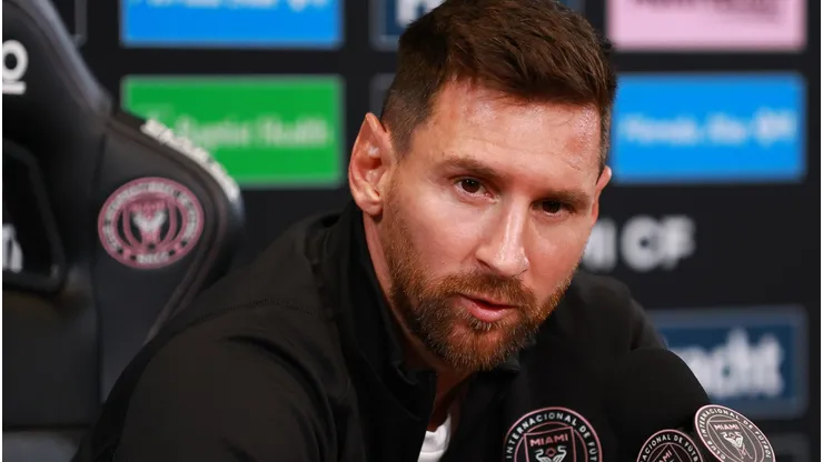 Messi, en la rueda de prensa previa a la final de la Leagues Cup.