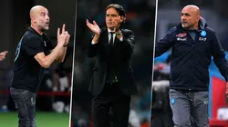 Josep Guardiola, Simone Inzaghi y Luciano Spalletti competirán en la terna como Mejor Entrenador de la UEFA 2022/2023. Getty Images.