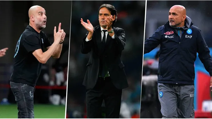 Josep Guardiola, Simone Inzaghi y Luciano Spalletti competirán en la terna como Mejor Entrenador de la UEFA 2022/2023. Getty Images.