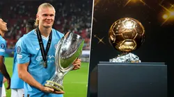 Erling Haaland no fue determinante en la Final de la Supercopa de Europa y sigue sin reunir motivos suficientes para quedarse con el Balón de Oro. Getty Images.