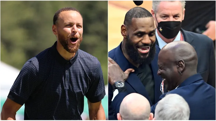 Stephen Curry, LeBron James y Michael Jordan.