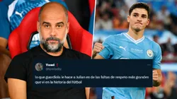 Guardiola puso pocos minutos a Julián Álvarez y lo criticaron.
