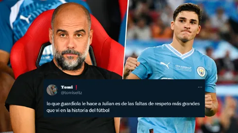 Guardiola puso pocos minutos a Julián Álvarez y lo criticaron.