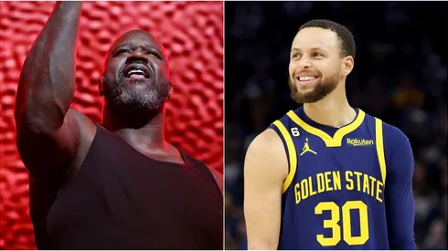 Shaquille O'Neal y Stephen Curry.