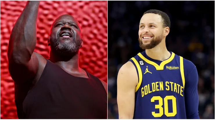 Shaquille O'Neal y Stephen Curry.