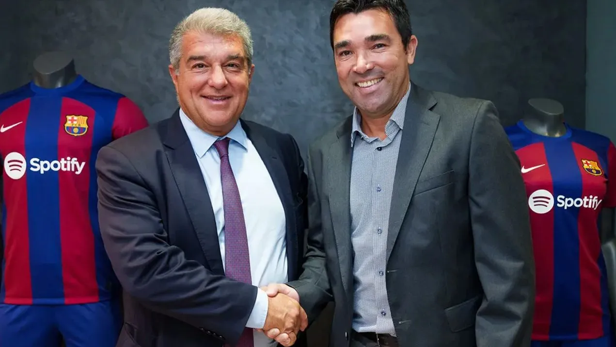 Deco y Joan Laporta en Barcelona