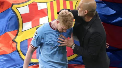 Kevin De Bruyne y Pep Guardiola.