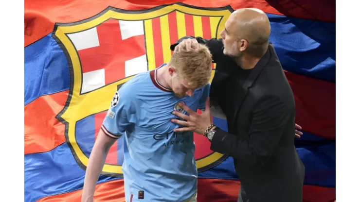 Kevin De Bruyne y Pep Guardiola.
