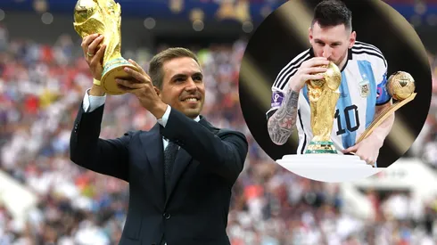 Philipp Lahm y Lionel Messi.