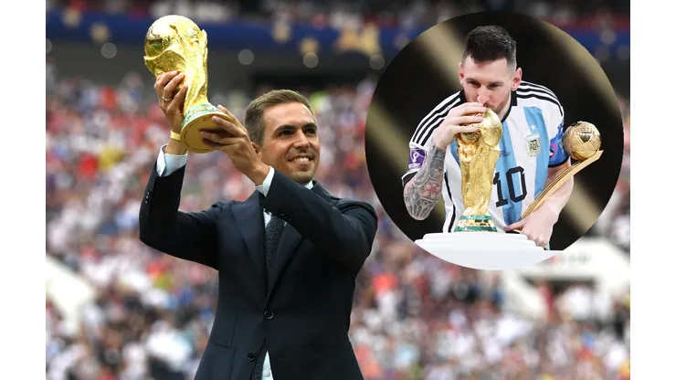 Philipp Lahm y Lionel Messi.