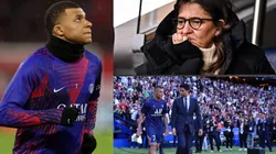 Kylian Mbappé, Fayza Lamari y Nasser Al-Khelaifi.