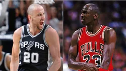 Emanuel Manu Ginóbili y Michael Jordan.