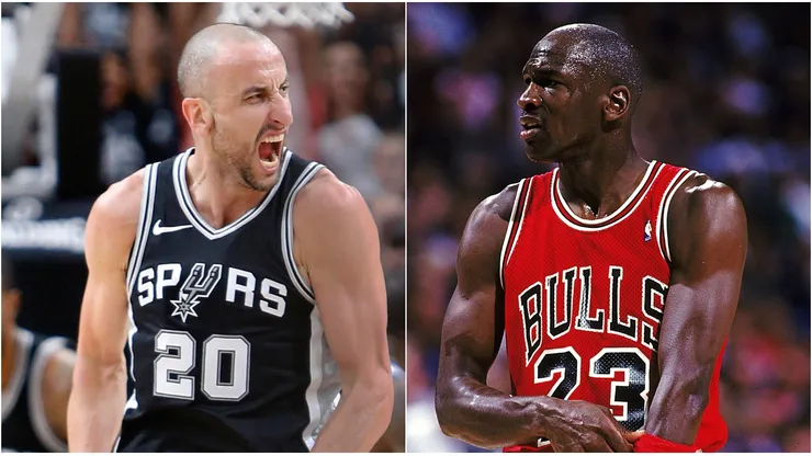 Emanuel Manu Ginóbili y Michael Jordan.