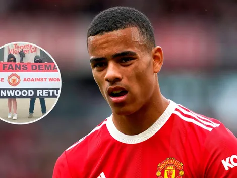 Hinchas de Manchester United protestan contra el regreso de Greenwood