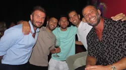 Messi salió a festejar el triunfo junto con Jordi Alba, Sergio Busquets, David Beckham y el DJ David Grutman