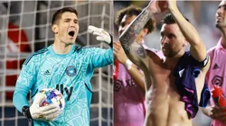 Kristijan Kahlina y Lionel Messi.