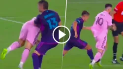 Así le pegaron a Messi durante el primer tiempo.