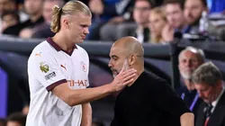 El futbolista noruego anotó un doblete y se llevó el reto de Guardiola.