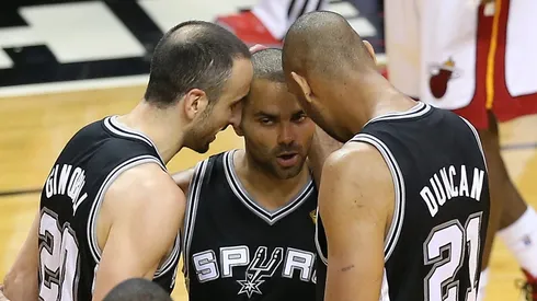 Manu Ginóbili, Tony Parker y Tim Duncan.