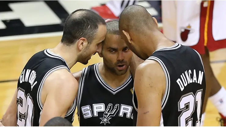 Manu Ginóbili, Tony Parker y Tim Duncan.