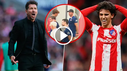 ¡Pura tensión! El cruce entre Simeone y João Félix en un entrenamiento