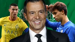 Jorge Mendes, Joao Félix y Cristiano Ronaldo.