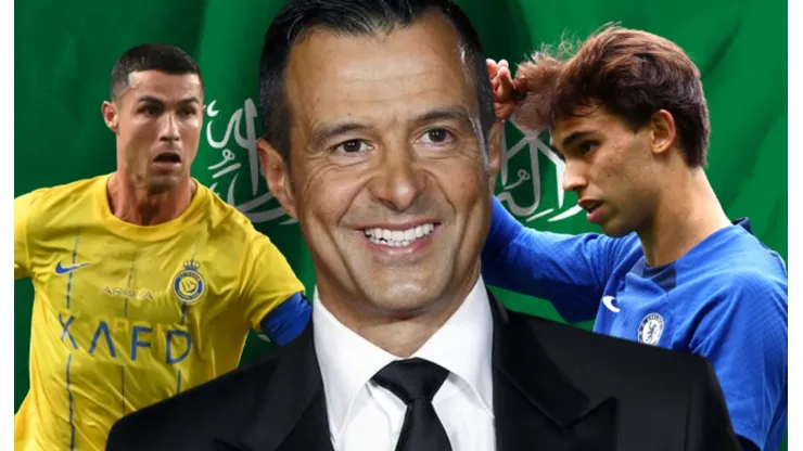 Jorge Mendes, Joao Félix y Cristiano Ronaldo.