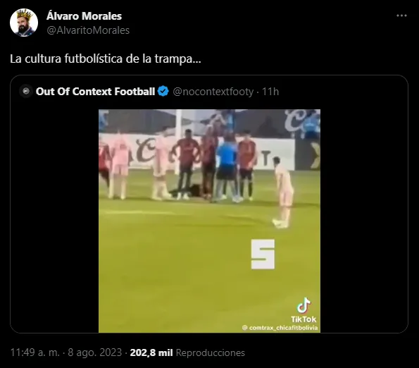 Morales contra Messi (Foto: Twitter / @AlvaritoMorales)