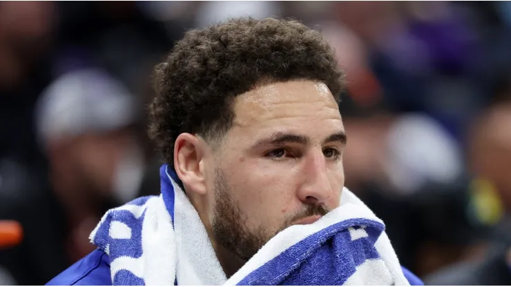 Klay Thompson con Warriors en la NBA 2023.