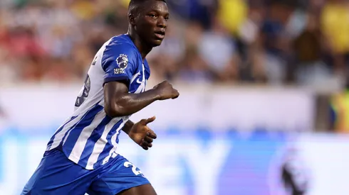 HARRISON, NEW JERSEY - JULY 28: Moises Caicedo of Brighton & Hove Albion looks on during the Premier League Summer Series match between Brighton & Hove Albion and Newcastle United at Red Bull Arena on July 28, 2023 in Harrison, New Jersey. (Photo by Tim Nwachukwu/Getty Images for Premier League)