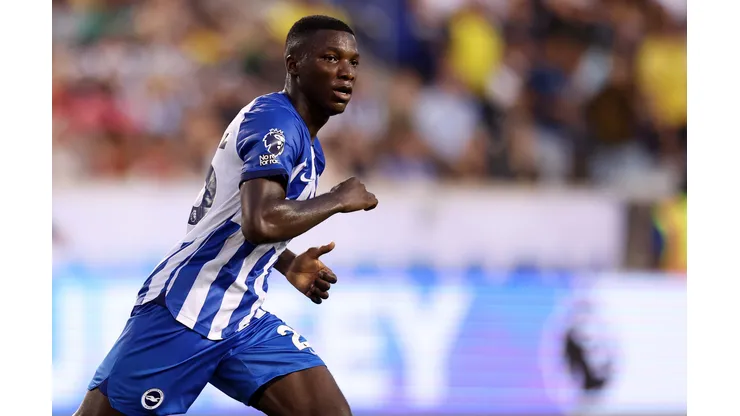 HARRISON, NEW JERSEY - JULY 28: Moises Caicedo of Brighton & Hove Albion looks on during the Premier League Summer Series match between Brighton & Hove Albion and Newcastle United at Red Bull Arena on July 28, 2023 in Harrison, New Jersey. (Photo by Tim Nwachukwu/Getty Images for Premier League)