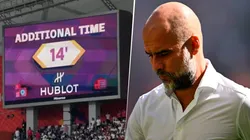 Pep Guardiola declaró en contra de los excesivos tiempos añadidos. Getty Images.