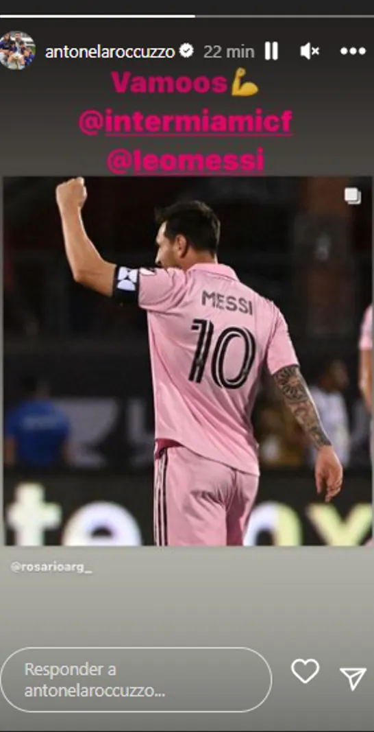 Reaccion de Antonela a la victoria de Messi en penales (Foto: Instagram / @antonelaroccuzzo)
