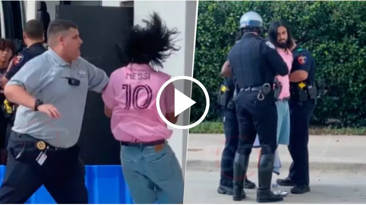 Un hincha del Inter Miami fue esposado por intentar acercarse a Lionel Messi.