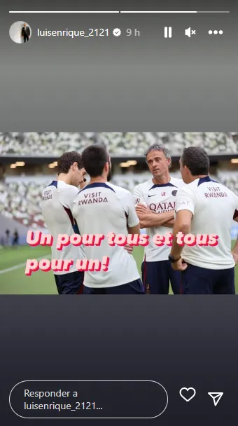 El mensaje de Luis Enrique (Instagram @luisenrique_2121).